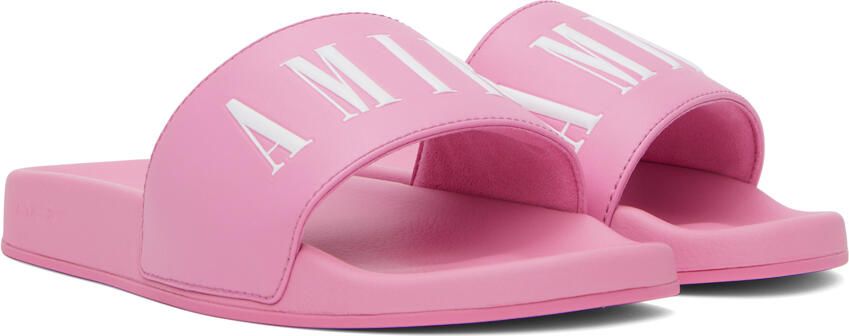 AMIRI Kids Pink Logo Pool Slides - Picture 2