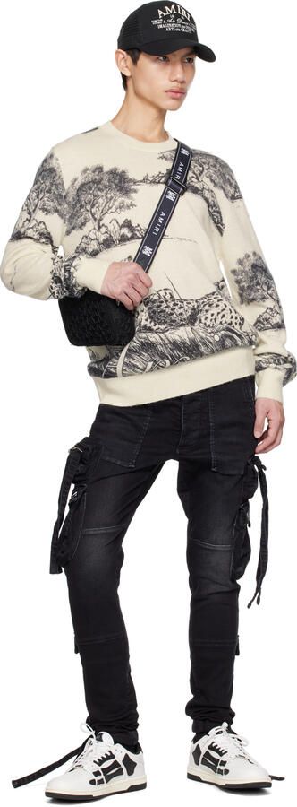 AMIRI White & Black Skel Top Low Sneakers - Picture 4