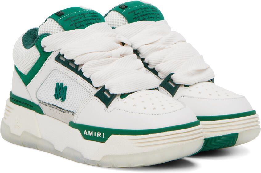 AMIRI White & Green MA-1 Sneakers - Picture 2