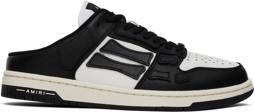 AMIRI Black & White Skel Top Mules - Picture 5