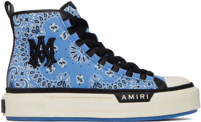 AMIRI Blue Bandana M.A. Court Hi Sneakers - Picture 5