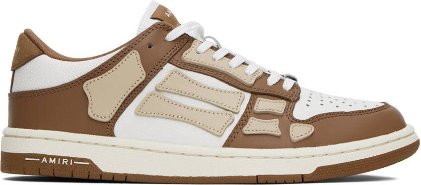AMIRI Brown & Off-White Skel Top Low Sneakers - Picture 5