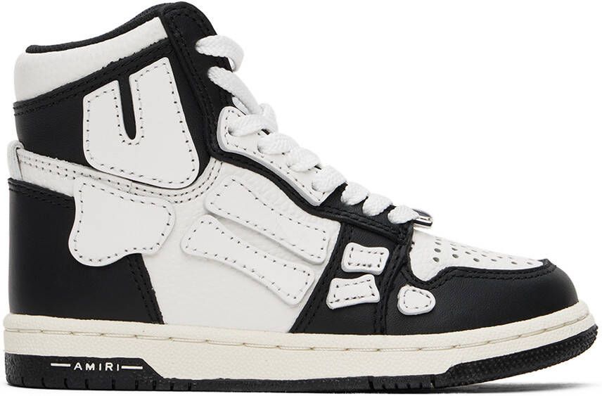 AMIRI Kids Black & White Skel Top High Sneakers - Picture 5