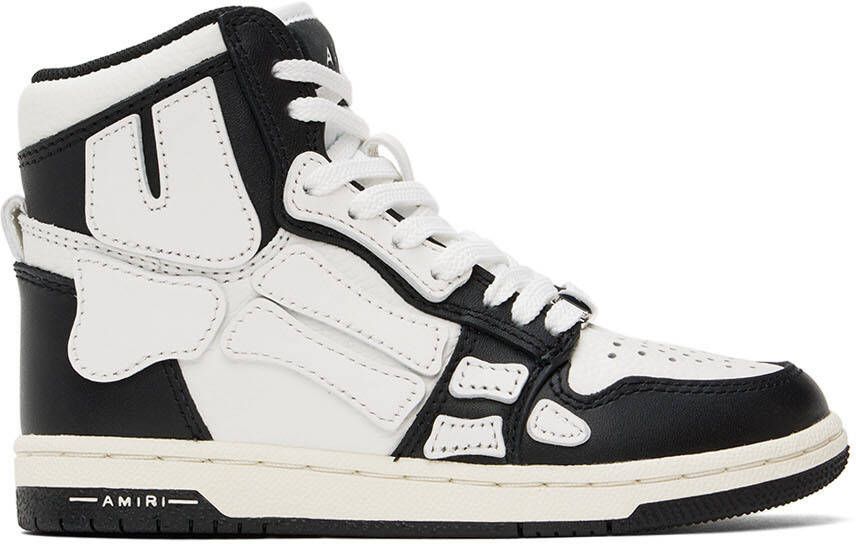 AMIRI Kids Black & White Skel-Top Sneakers - Picture 4