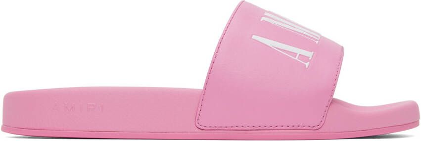 AMIRI Kids Pink Logo Pool Slides - Picture 4