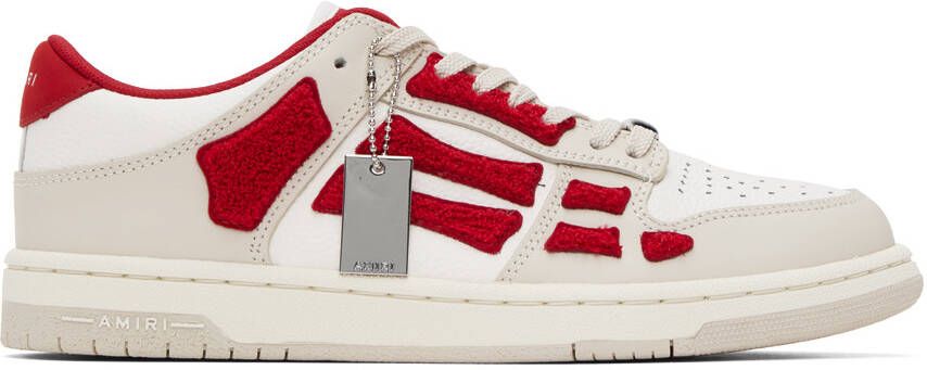 AMIRI Red & White Skel Top Low Sneakers - Picture 5
