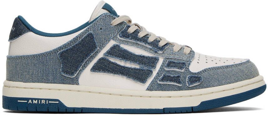 AMIRI Blue & White Skel Top Low Sneakers - Picture 8