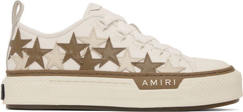 AMIRI White & Brown Stars Court Low-Top Sneakers