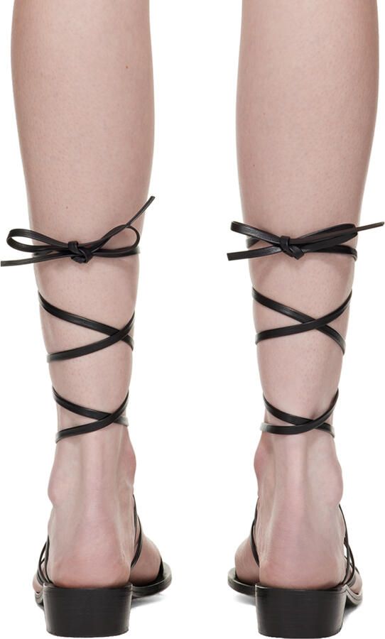 Ancient Greek Sandals Black Hara Heeled Sandals