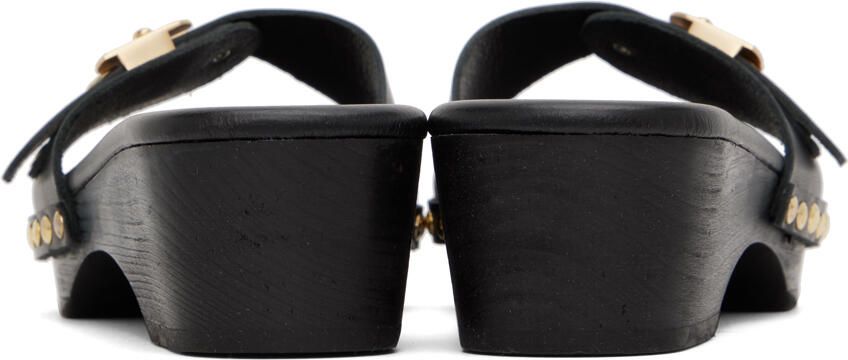 Ancient Greek Sandals Black Omia Clogs