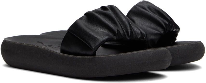 Ancient Greek Sandals Black Scrunchie Taygete Sandals - Picture 2