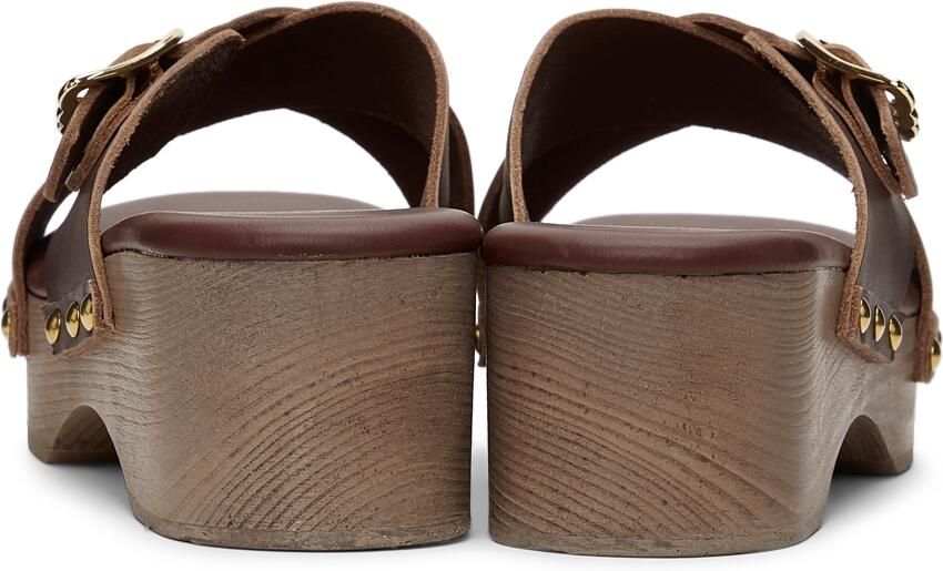 Ancient Greek Sandals Burgundy Marilisa Clog Sandals - Picture 2