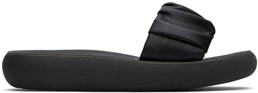 Ancient Greek Sandals Black Scrunchie Taygete Sandals - Picture 5