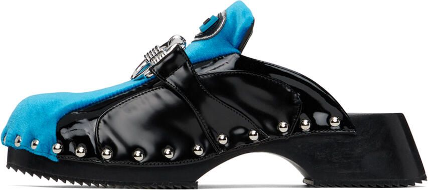 Ancuta Sarca Black & Blue Beetle Clogs - Picture 3