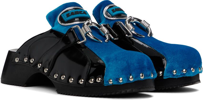 Ancuta Sarca Black & Blue Beetle Clogs - Picture 2