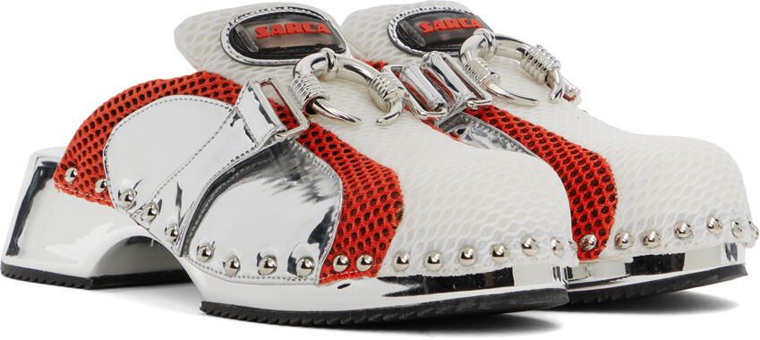 Ancuta Sarca White & Red Beetle Clogs - Picture 2