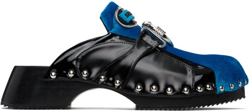Ancuta Sarca Black & Blue Beetle Clogs - Picture 5