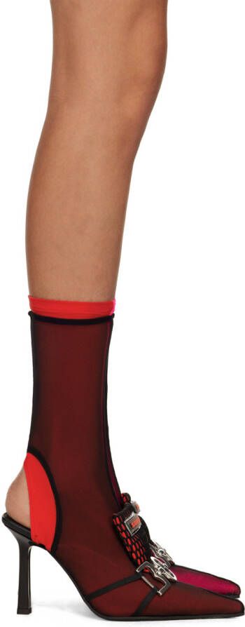 Ancuta Sarca Pink & Red Lima Sock Boots - Picture 2