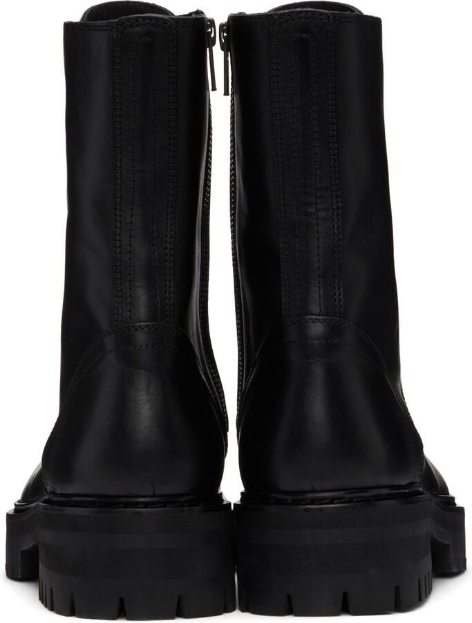Ann Demeulemeester Black Buckle Lace-Up Boots - Picture 3