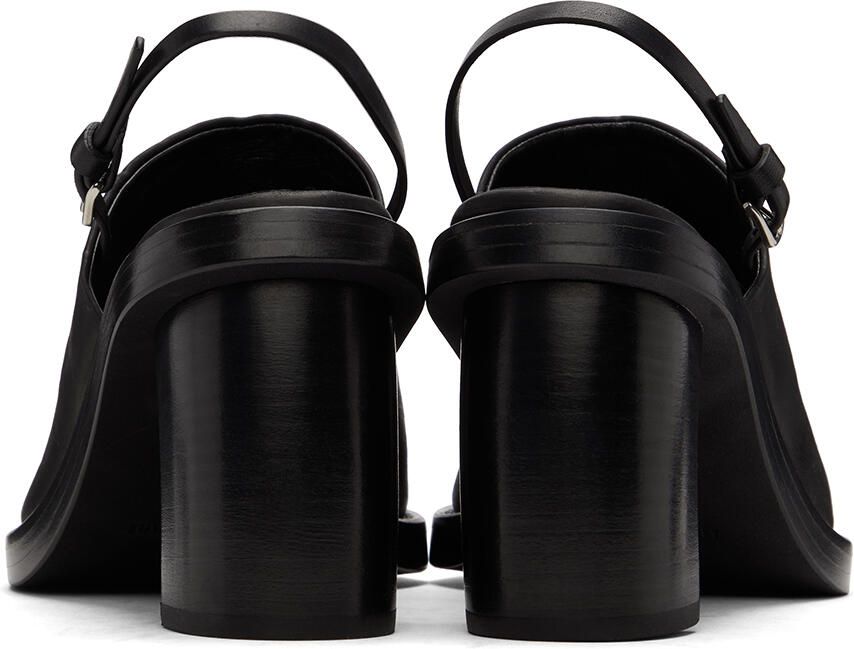 Ann Demeulemeester Black Calfskin Heeled Sandals