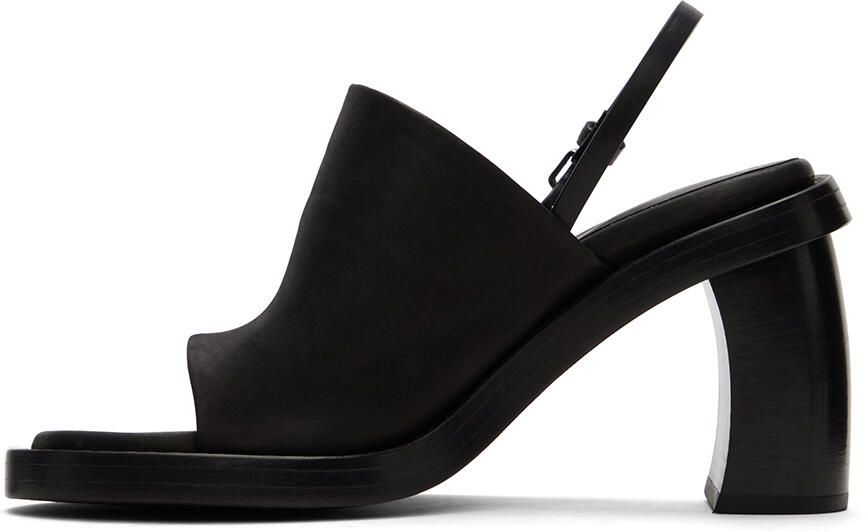 Ann Demeulemeester Black Calfskin Heeled Sandals - Picture 3
