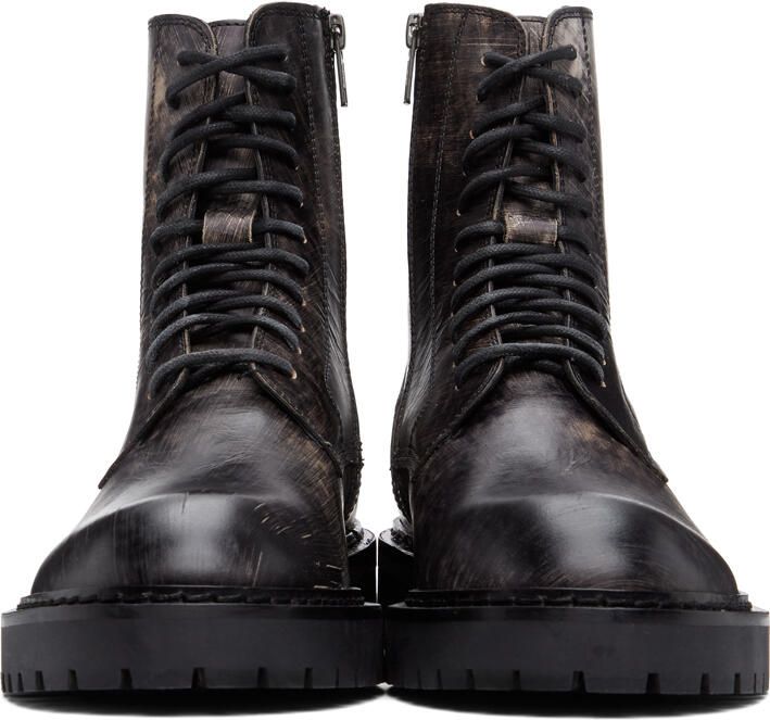 Ann Demeulemeester SSENSE Exclusive Black Distressed Tucson Lace-Up Boots - Picture 3