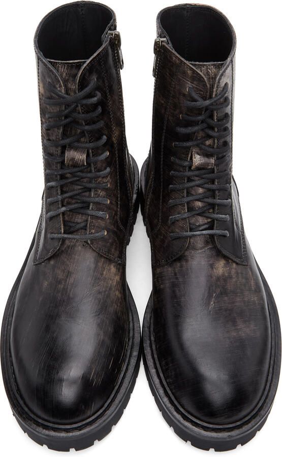 Ann Demeulemeester SSENSE Exclusive Black Distressed Tucson Lace-Up Boots - Picture 2