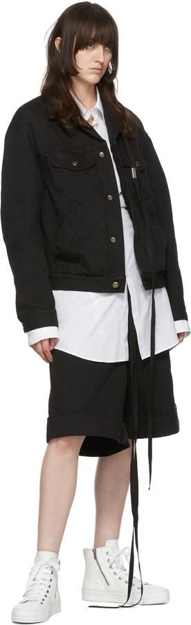 Ann Demeulemeester White Leather Raven Sneakers - Picture 4