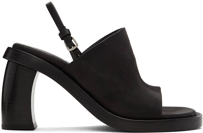 Ann Demeulemeester Black Calfskin Heeled Sandals - Picture 5