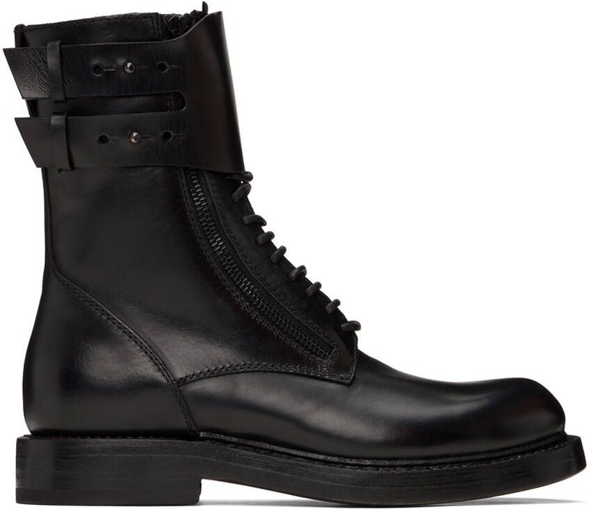 Ann Demeulemeester Black Jeroom Combat Boots - Picture 5