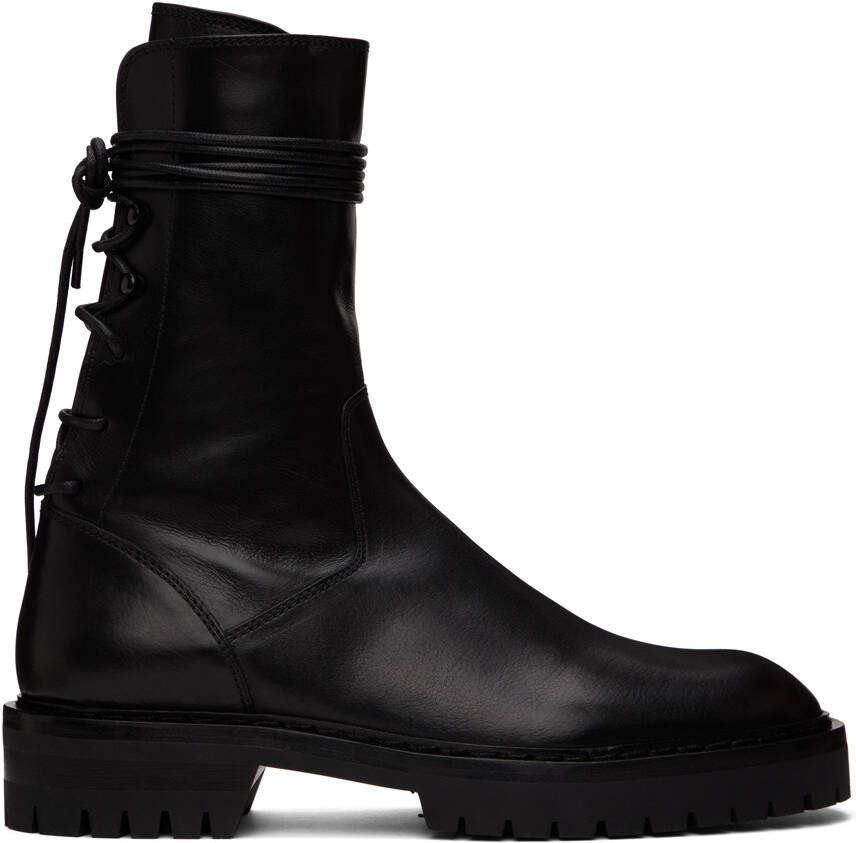 Ann Demeulemeester Black Louise Lace-Up Boots