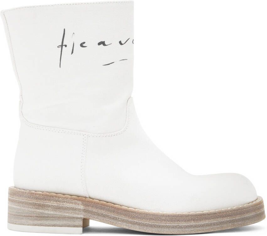 Ann Demeulemeester White Canvas Billie Boots