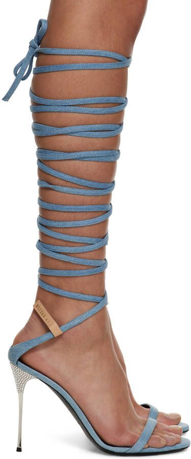 AREA Blue Sergio Rossi Edition Heeled Sandals - Picture 5