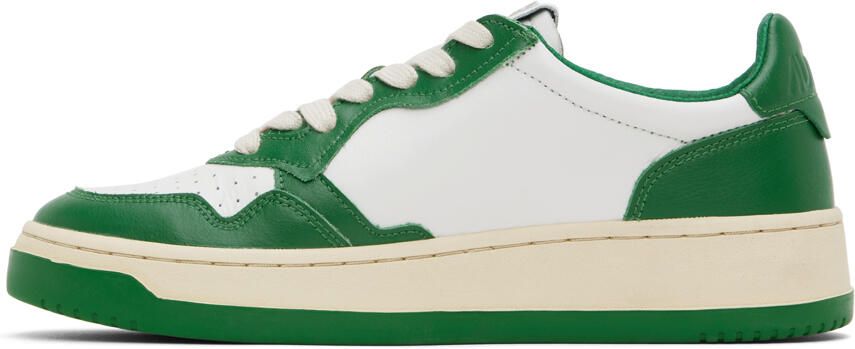 AUTRY Green & White Medalist Low Sneakers - Picture 3