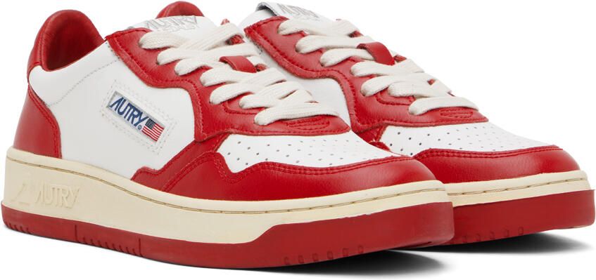AUTRY Red & White Medalist Low Sneakers - Picture 2