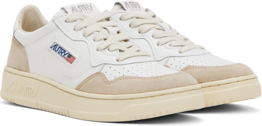 AUTRY White & Beige Medalist Low Sneakers - Picture 2