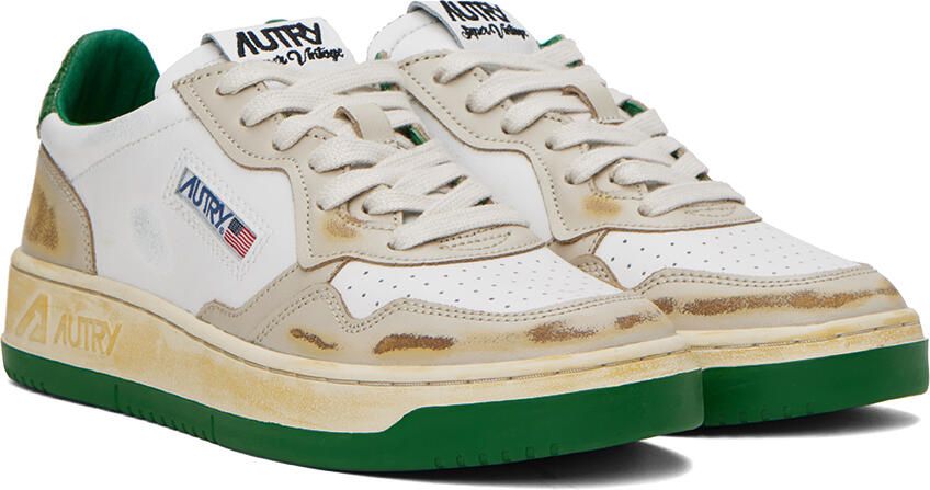 AUTRY White & Beige Super Vintage Sneakers - Picture 2