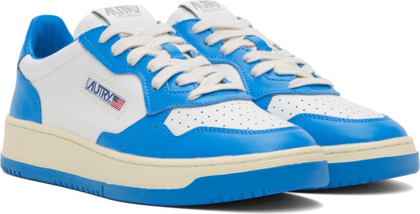 AUTRY White & Blue Medalist Low Sneakers - Picture 2