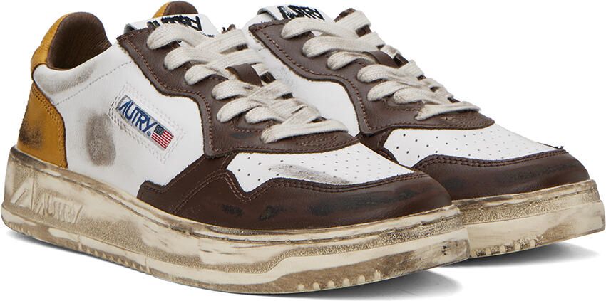 AUTRY White & Brown Super Vintage Sneakers - Picture 2