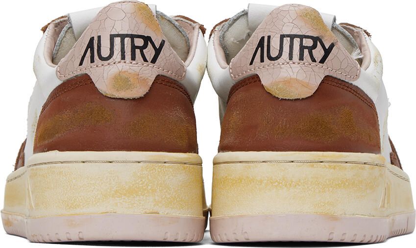 AUTRY White & Brown Super Vintage Sneakers