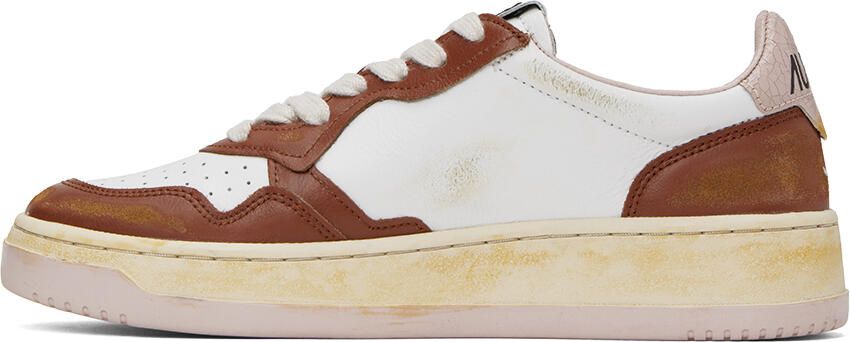 AUTRY White & Brown Super Vintage Sneakers - Picture 3
