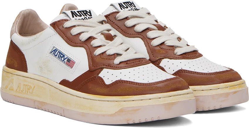 AUTRY White & Brown Super Vintage Sneakers - Picture 2
