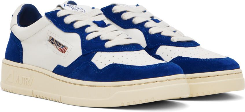 AUTRY White & Navy Open Low Sneakers - Picture 2