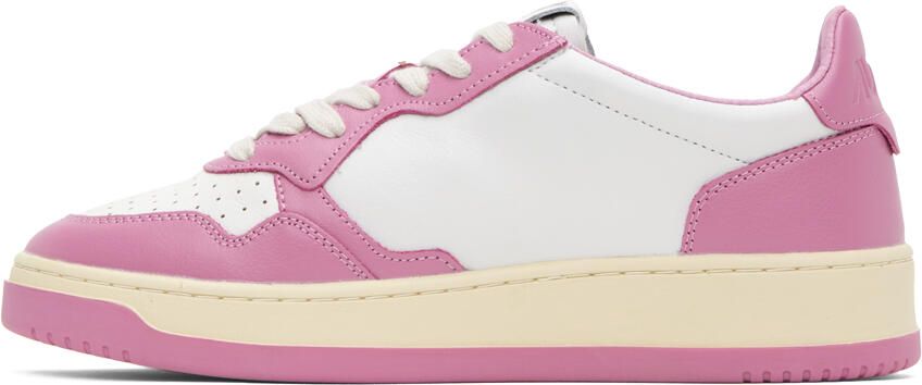 AUTRY White & Pink Medalist Low Sneakers - Picture 3