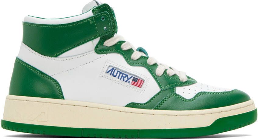 AUTRY Green & White Medalist Mid Sneakers - Picture 5