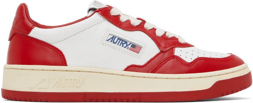 AUTRY Red & White Medalist Low Sneakers - Picture 4