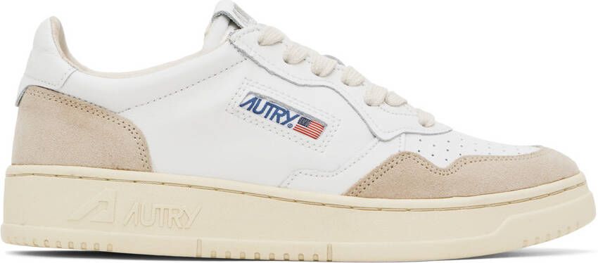 AUTRY White & Beige Medalist Low Sneakers - Picture 6