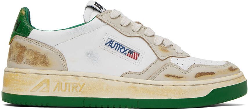 AUTRY White & Beige Super Vintage Sneakers - Picture 5