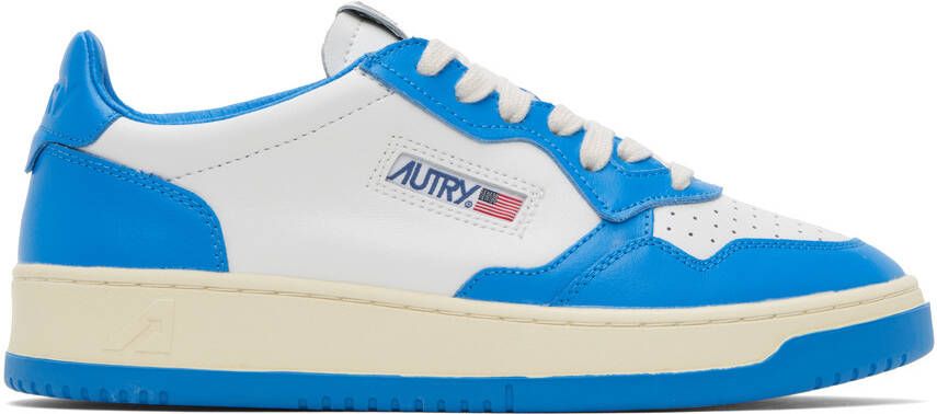 AUTRY White & Blue Medalist Low Sneakers - Picture 5