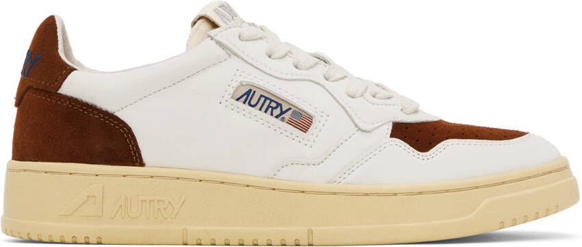 AUTRY White & Brown Medalist Low Sneakers - Picture 5
